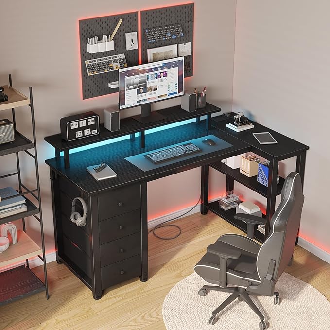 Lufeiya Black L Shaped Desk - Image 2