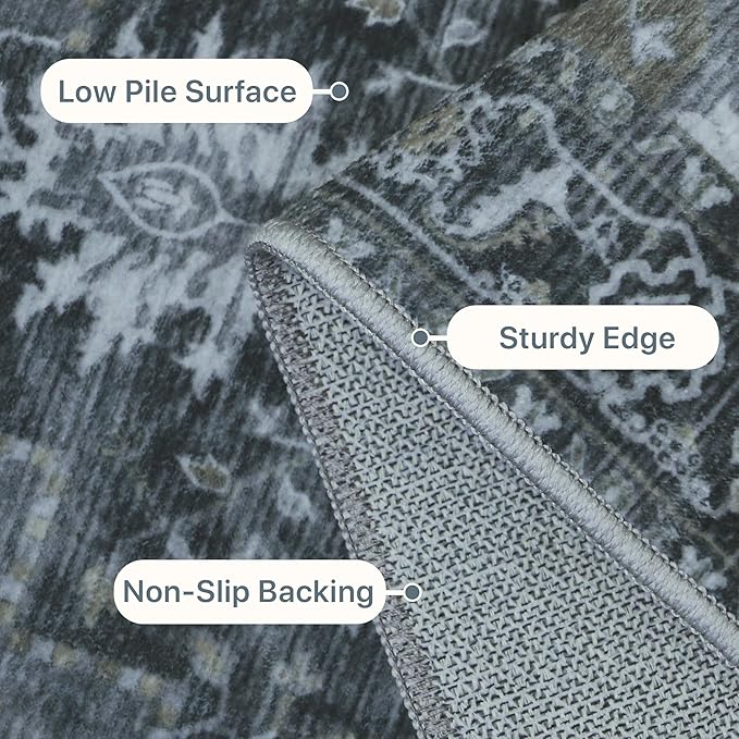GENIMO 6x9 Area Rugs for Living Room, Machine Washable Non Slip Vintage Rugs - Image 6