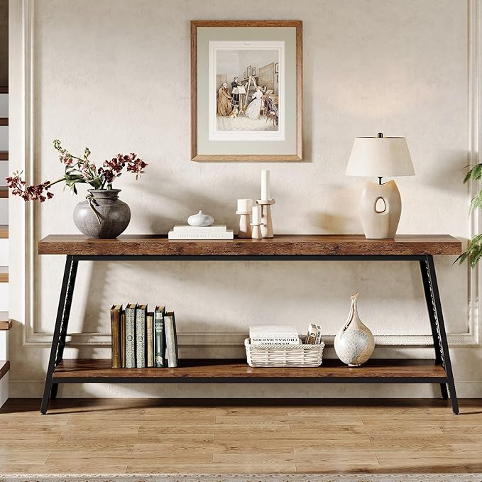 Tribesigns 70.9" Extra Long Console Table, 2-Tier Sofa Table - Image 4