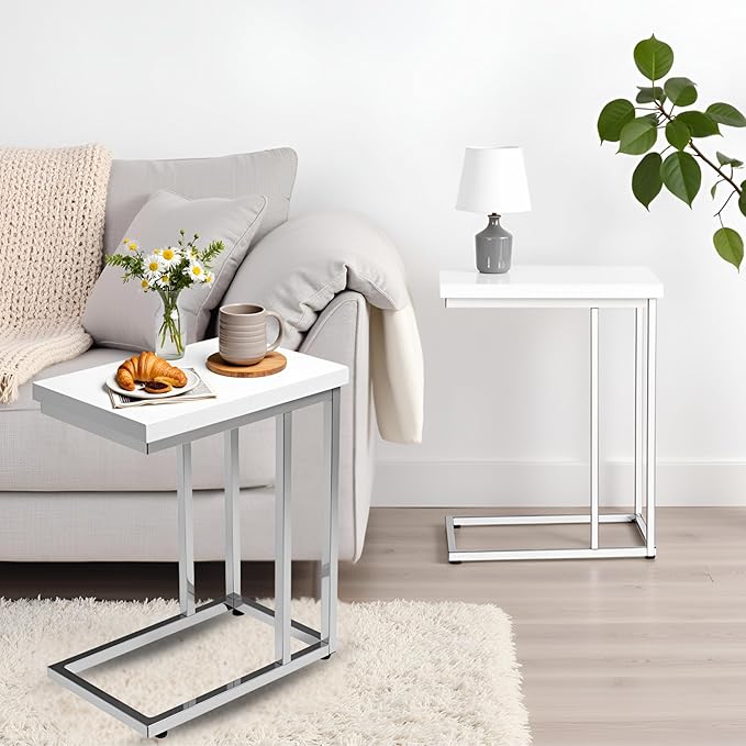 Lavish Home C-Shaped Side Tables Set of 2 – Modern Sofa End Tables or Bedside - Image 7