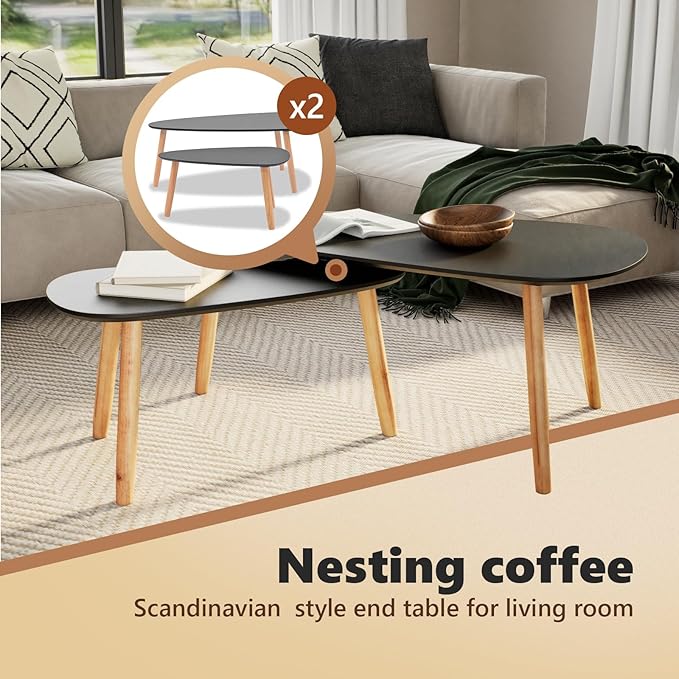 vidaXL Nesting Coffee Table 2 pcs, Side Tables - Image 5