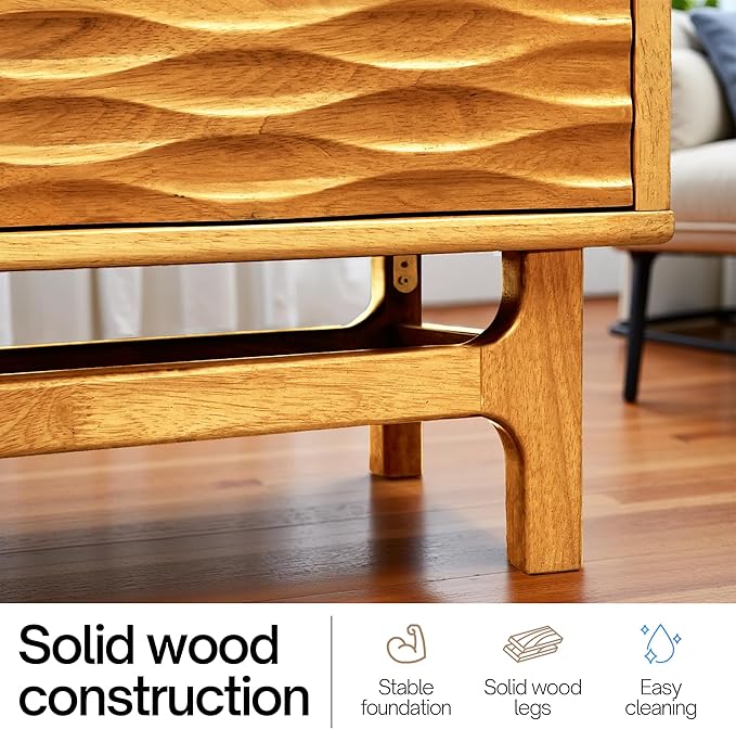 Acacia Elara Wood TV Stand for TVs up to 75+ Inch Entertainment Center - Image 7