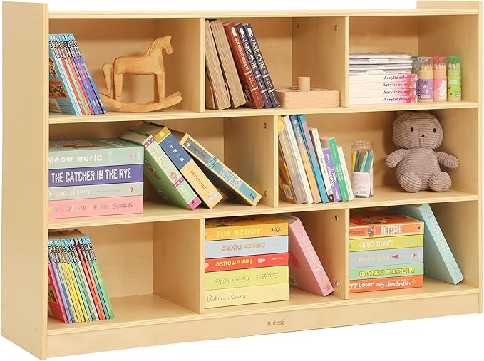 Toy Storage Organizer for Kids Room, Wooden Kids Bookshelf for Classroom by Bateso