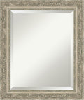 Amanti Art Bathroom Mirror for Over Sink, 25x21 Filigree Silver Rectangle by AmantiArt