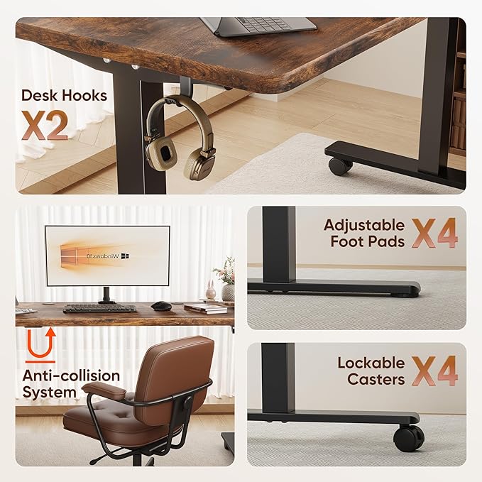 Monomi 55" Electric Standing Desk, Height Adjustable Home Office Sit Stand Up - Image 6