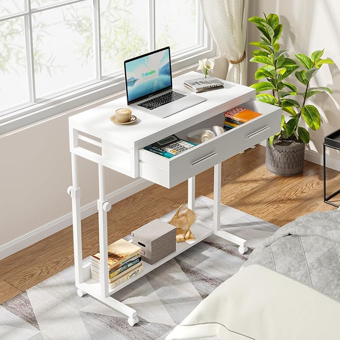 Tribesigns Portable Desk with Drawers, Mobile Laptop Desk with Wheels, Sofa by Tribesigns