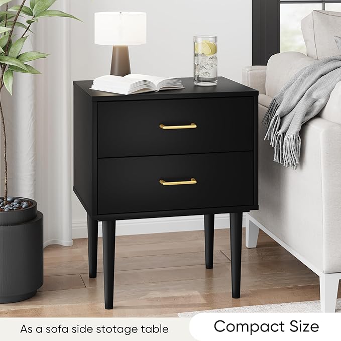 Smart FENDE Night Stand, Mid Century Modern End Table, Wood Night Stand - Image 5