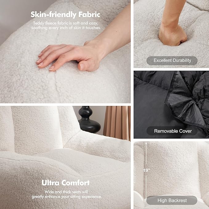 Homguava Bean Bag Chairs for Adults, Giant Beanbag Couch Adult Bean Bag Chair - Image 5