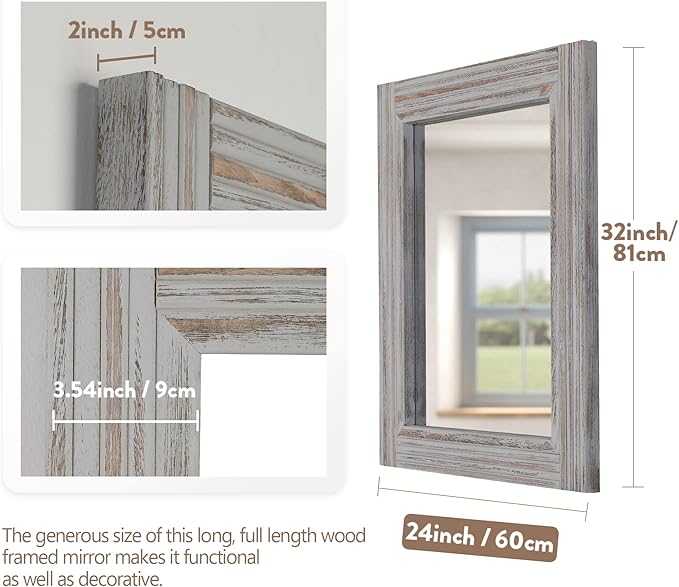 YOSHOOT Hand-Made Wooden Spliced Wall Mirror - Image 2