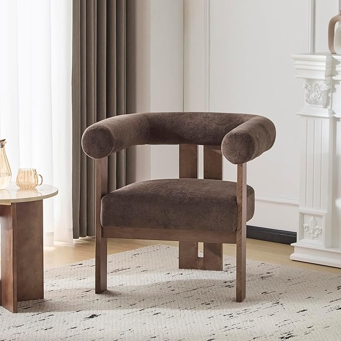 Christopher Knight Home Rones Modern Velvet Upholstered Accent Chair, Wooden - Image 4