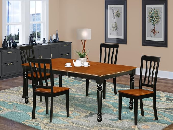 East West Furniture DOAN5-BCH-W 5 Piece Dining Table Set - Image 2
