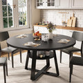 GarveeHome Round Dining Table for 4-6, 47.2" Farmhouse Kitchen Table by GarveeHome