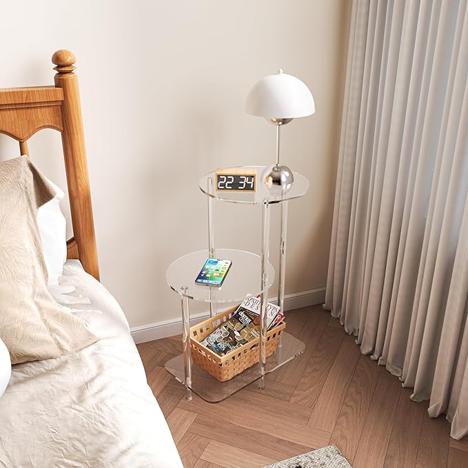 Eglaf Acrylic Round Side Table - Image 5