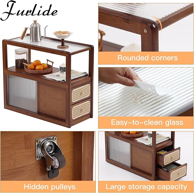 Rattan Nightstand Side Table - Image 3