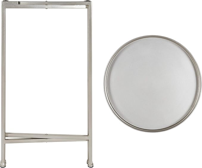 Kate and Laurel Celia Round Metal Foldable Accent Table - Image 5