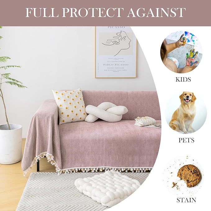 HANDONTIME Solid Boho Sofa Cover - Image 4
