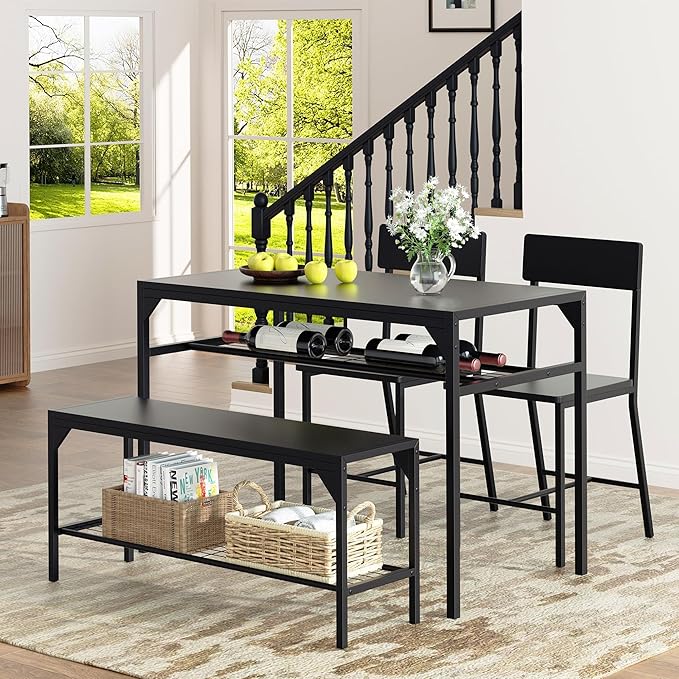 Shintenchi Kitchen Table Chairs Set of 4, Dining Table Set - Image 7