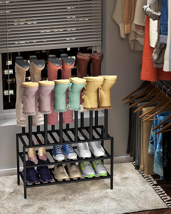 Black Boot Rack, Boot Rack Organizer Tall Boots - Image 2