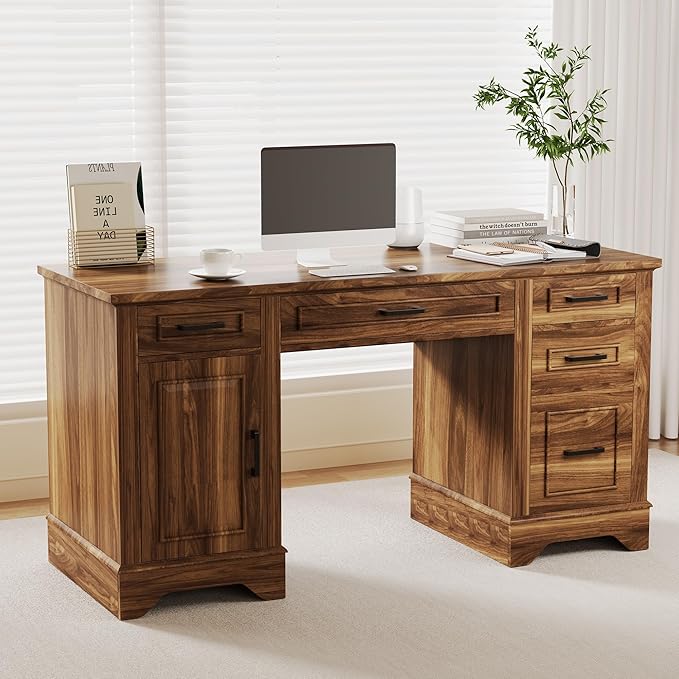 Executive Office Desk, Farmhouse 58" Office Desk by Hipicute