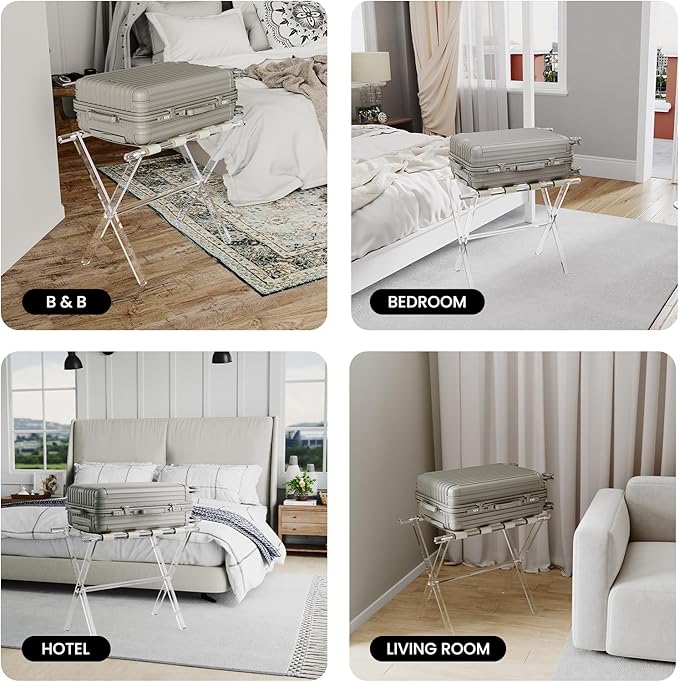 Sumerflos Acrylic Luggage Rack for Guest Room - Image 8
