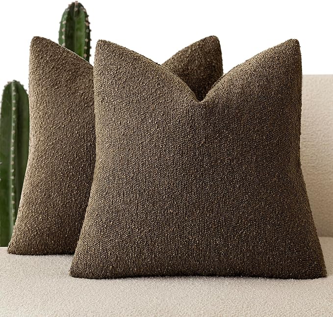 Foindtower Set of 2, Decorative Textured Boucle Throw Pillow Covers Accent by Foindtower