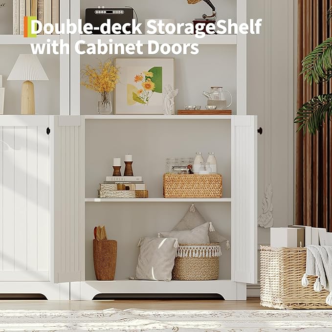 GAOMON 72'' Tall Arched Cabinet, 5 Tier Arched Bookshelf - Image 4