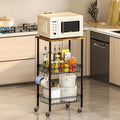 Rolling Kitchen Storage Cart, 3-Tier Storage Rack on Caster Wheels by Homeiju