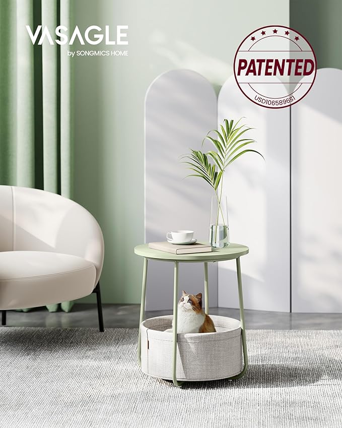 VASAGLE Small Round Side End Table, Modern Nightstand - Image 4