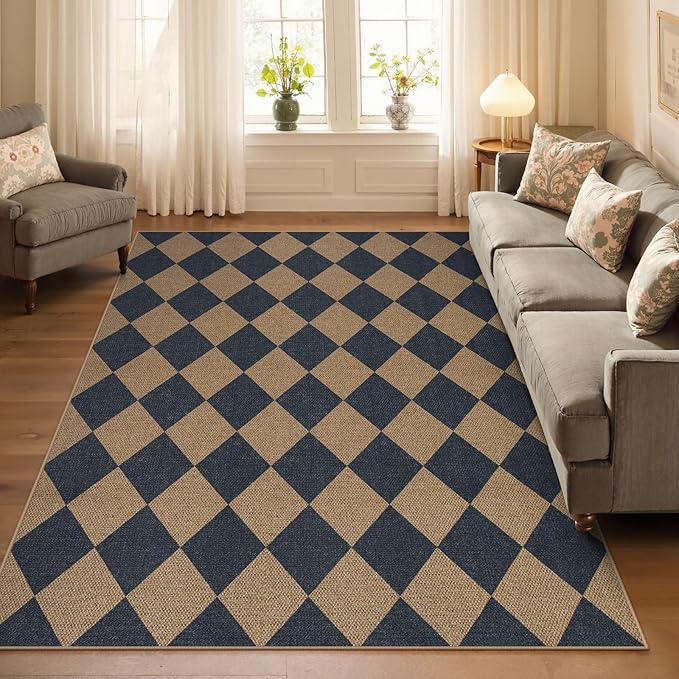 Lahome Checkered Easy Jute Washable Rug, 5x7 Area Rugs - Image 5