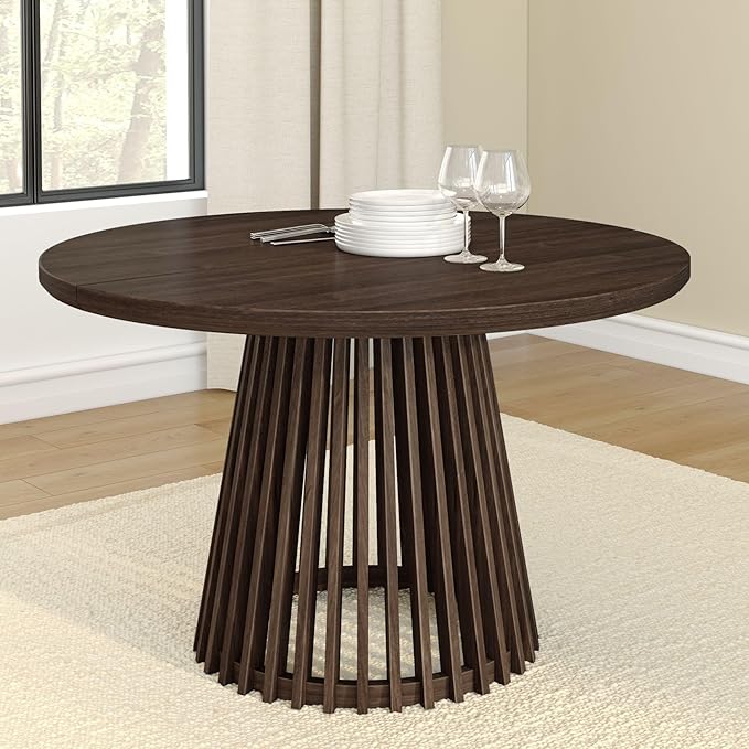 Plank+Beam Lido Round Dining Table, Minimalist Kitchen Table by PlankBeam