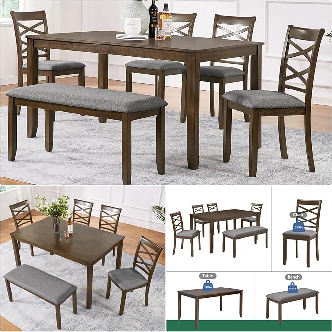 Dining Table Set, Wooden Kitchen Table Set - Image 4