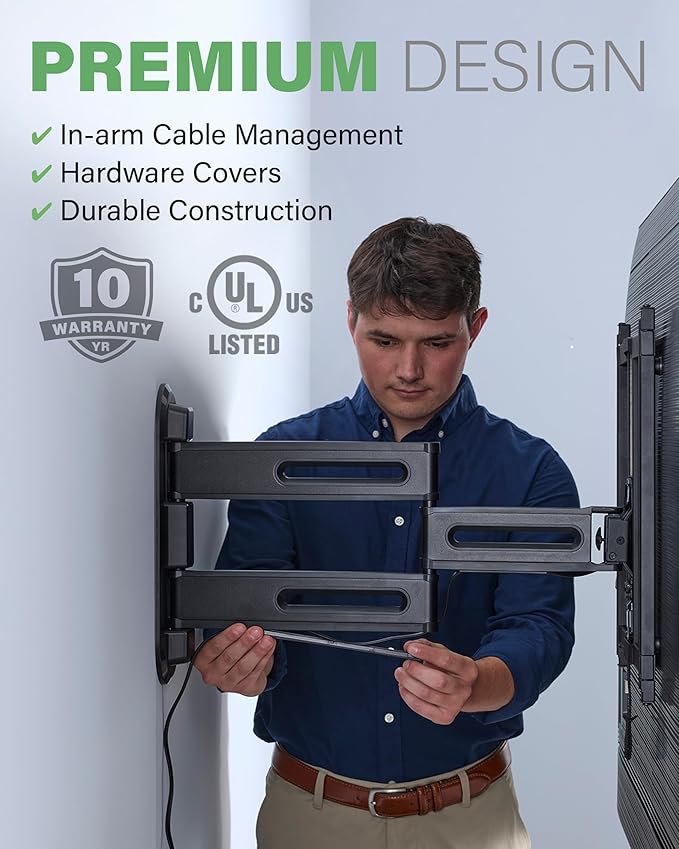 SANUS Height Adjustable Full Motion TV Wall Mount - Image 8