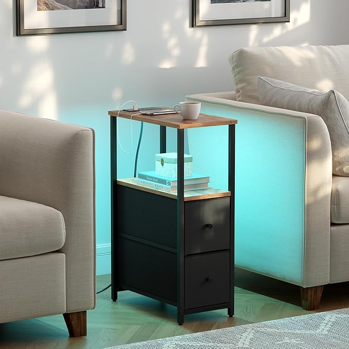 TUTOTAK Small Narrow LED End Table - Image 2