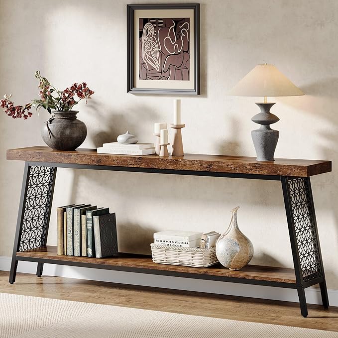 Tribesigns 70.9" Extra Long Console Table, 2-Tier Sofa Table - Image 5