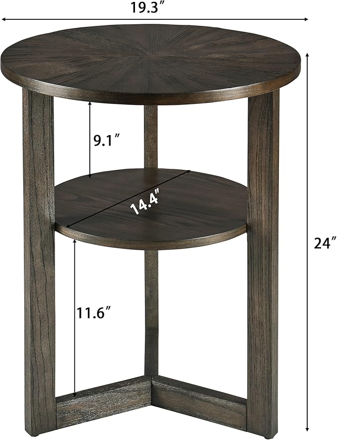 Small Round End Table, Rustic Side Table - Image 2