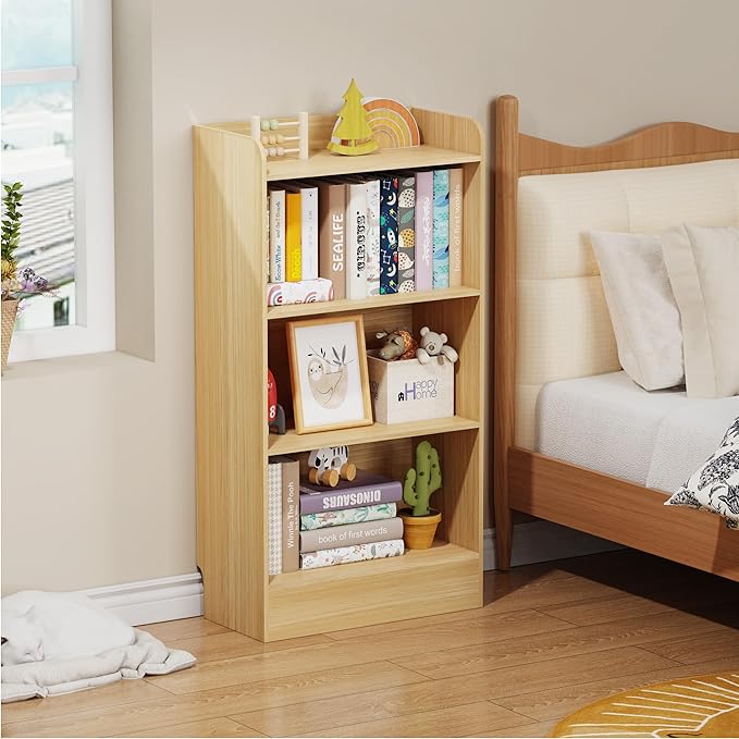 Lkeiyay Kids Bookshelf, Wooden Storage Shelf Organizer, 4-Tier Montessori Kids - Image 7