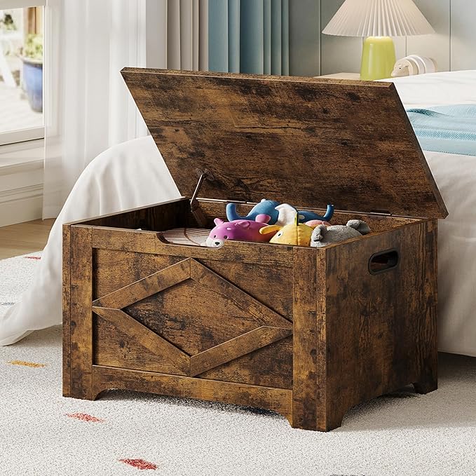 GarveeHome 23.6" Storage Chest, Wooden Storage Bench - Image 2