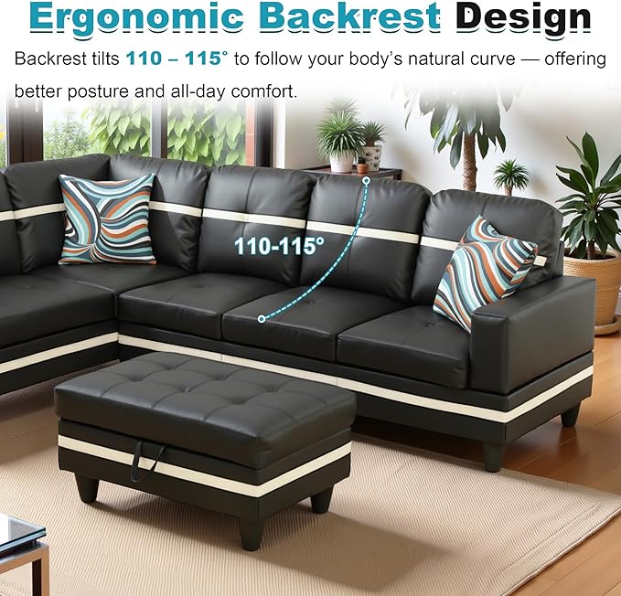 103.5" Oversized Sectional Couch, L Shaped Couch - Image 6