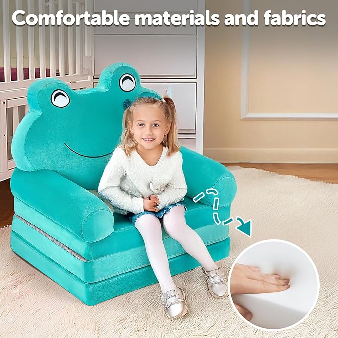 Kids Sofa Comfy, Adorable Animal Toddler Chair, Foldable Kids Couch - Image 4