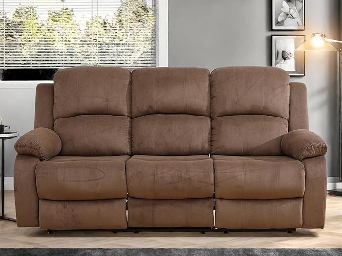 Recliner Sofa Couch, 3-Seater Home Theater Seating Reclining Sofa, Power - Image 6