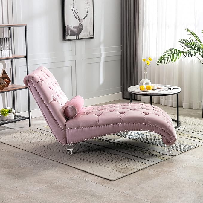 HomSof Modern Armless Velvet Chaise Lounge Indoor Chair - Image 4
