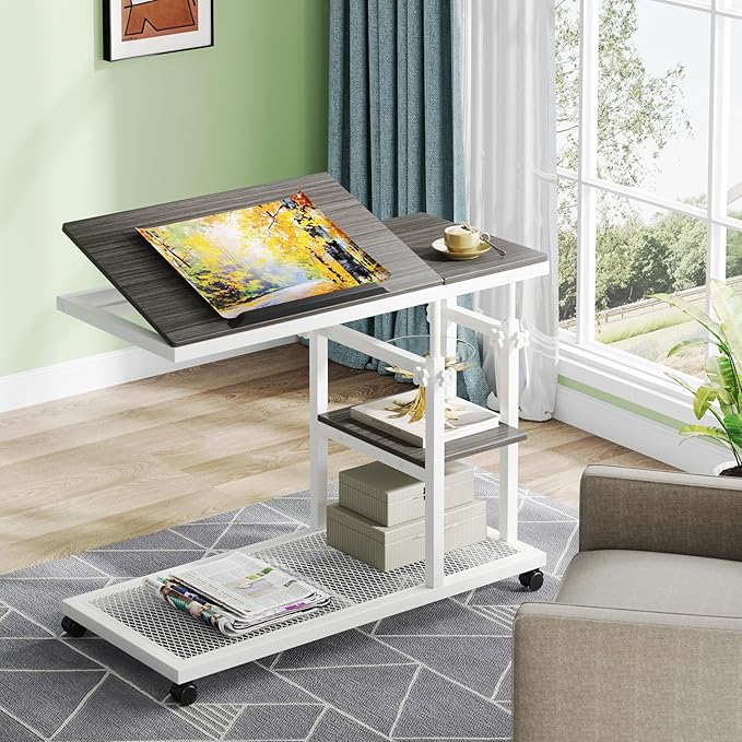 Tribesigns Height Adjustable C Table - Image 3