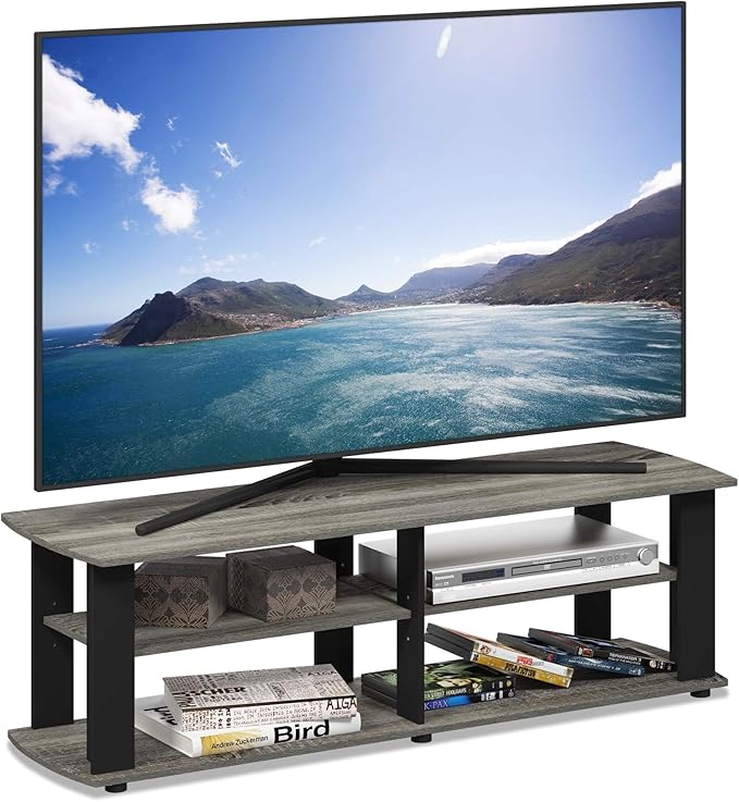 FURINNO Nelly Entertainment Center TV Stand, Short 43.3" x13.4 x13.1, French by Furinno-FitsYourSpaceFitsYourBudget