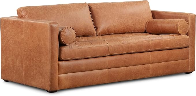 POLY & BARK Napa 82" Pull-Out Convertible Sleeper Sofa in Full-Grain by POLYBARK