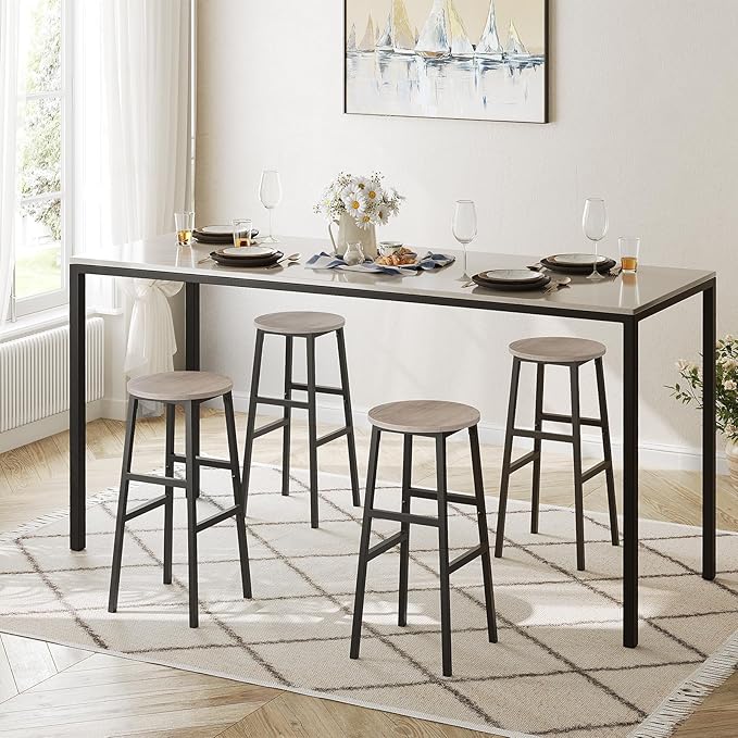 Bar Stools, 28 Inch Kitchen Breakfast Bar Stools, Industrial Stools, Easy - Image 4
