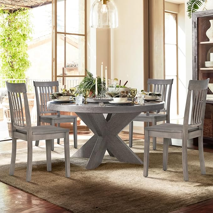 COLAMY Wooden Dining Room Chairs Set of 4, Spindle High Back Windsor Kitchen - Image 7