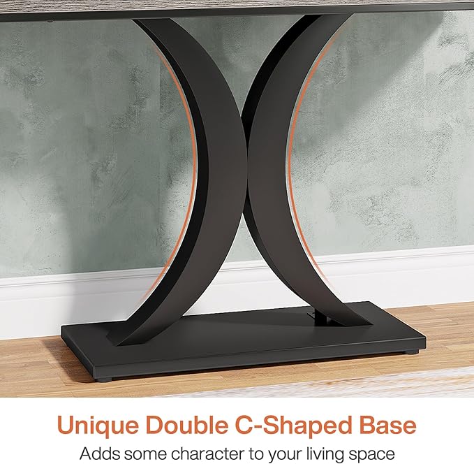 LITTLE TREE Industrial Entryway Console Table, Compact Foyer Hallway Accent - Image 8