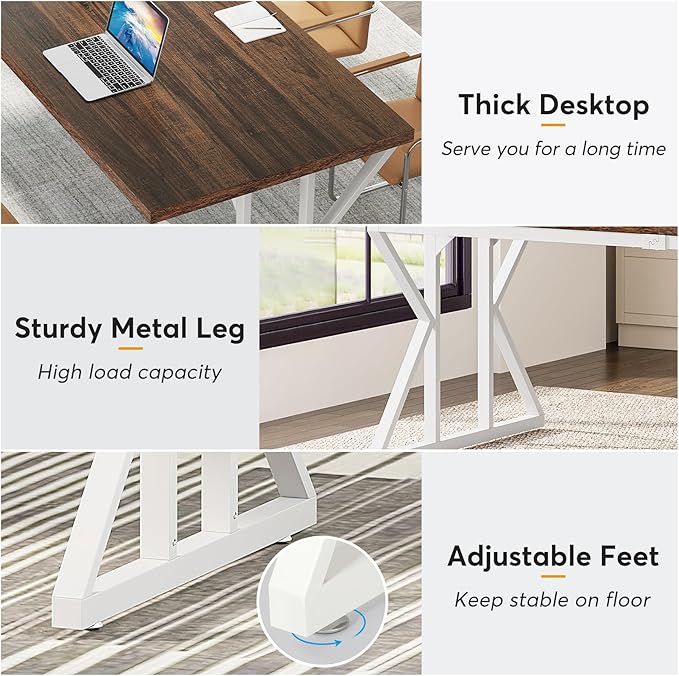 Tribesigns 78.7-Inch Executive Desk, Large Computer Office Desk Workstation - Image 4