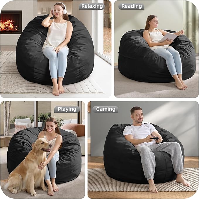 Hobestluk 4FT Bean Bag Chair Giant Bean Bag Chairs - Image 5