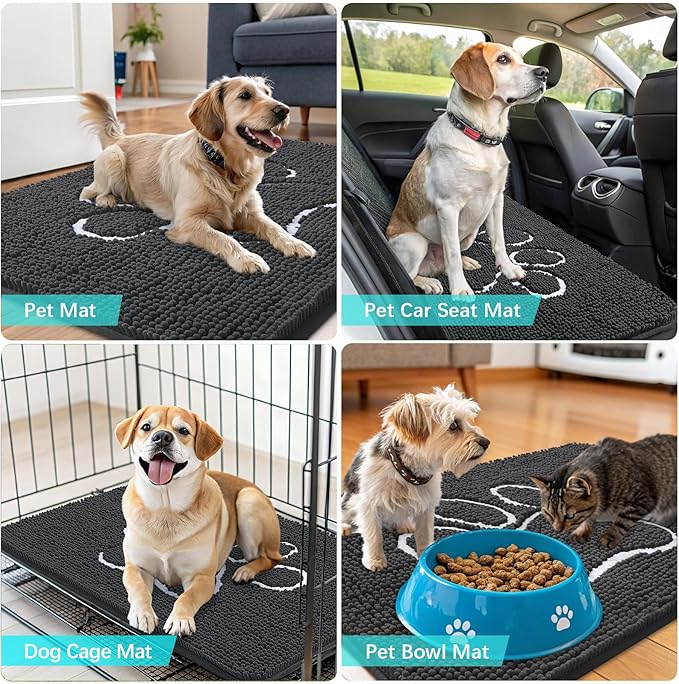 OLANLY Door Mat for Muddy Dog Paws 40x32, Ultra Absorbent Chenille Mud Doormat - Image 7